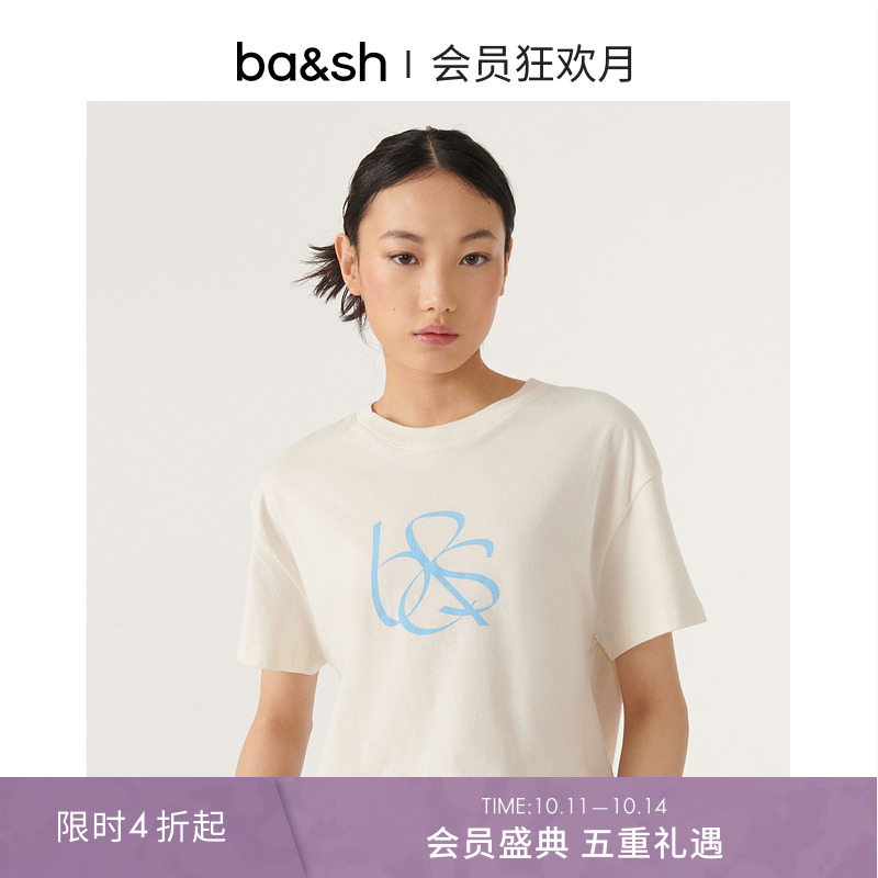 ba&sh法式女士logo印花简约T恤