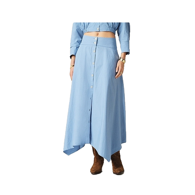 ba&sh冰河蓝不规则a字群半裙