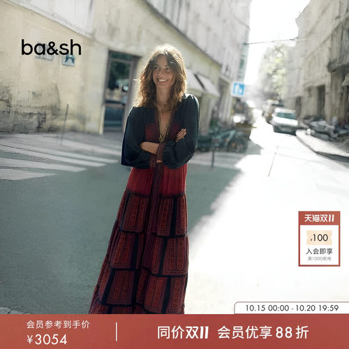 bash2026新款秋季荒漠古波西米亚复古度假印花宽松连衣裙1H26OLLY