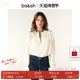 bash春季 宽松上衣内搭1H24SUZA 衬衫 波西米亚风长袖 白色棉刺绣法式