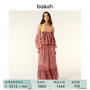 海岛度假风女装 抹胸碎花蛋糕长裙薄纱连衣裙1H25ROBB 法式 bash夏季