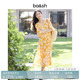 bash春季 度假茶歇复古黄色印花碎花连衣裙女1E25AGIA 蝶恋兰香法式