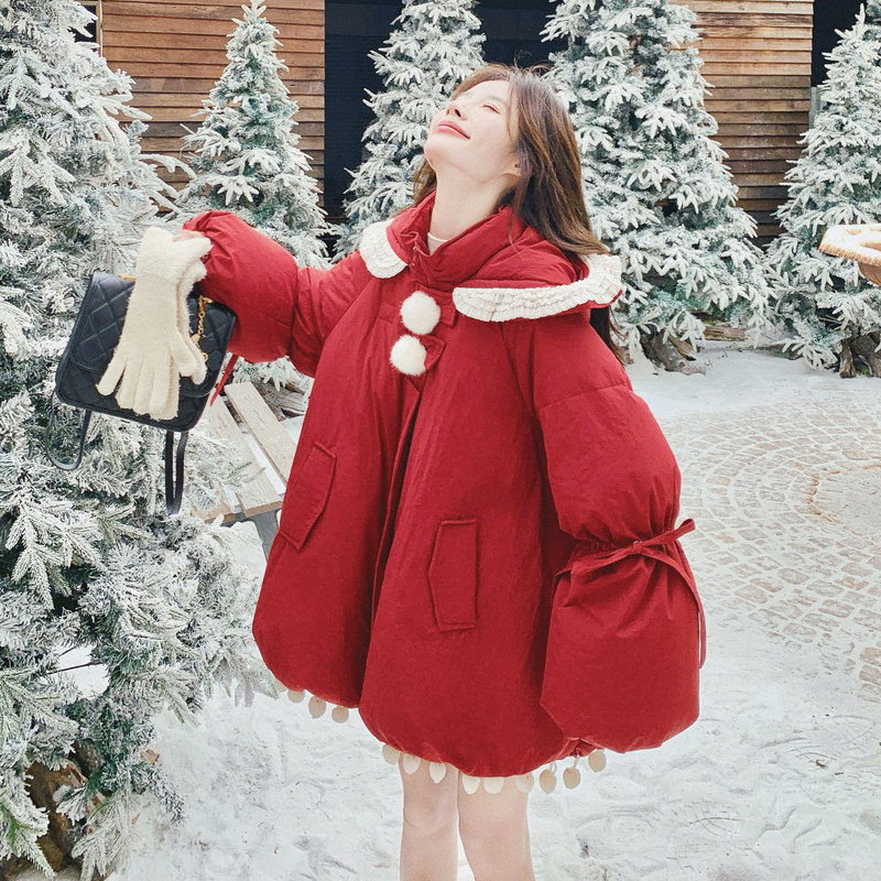 【出货中】圣诞新年款红色90羽绒服C021-3201-P335控508，女装羽绒服，2C021