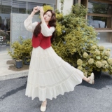 【26春大货】波西米亚麂皮绒马甲连衣裙套装C021-1003-P185控278，女装套装/套裙，2C021