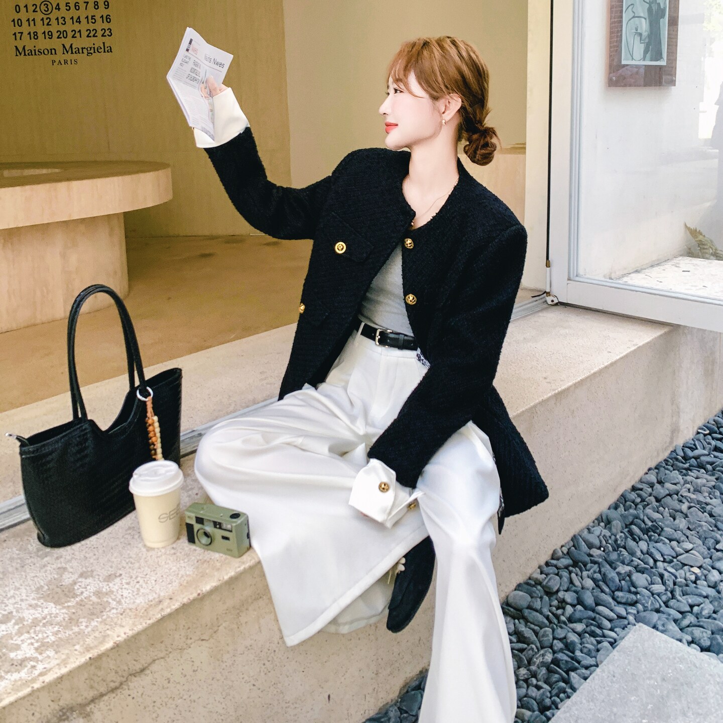 【26春款大货】百搭金扣黑色小香风外套C021-1118-P165控248,女装短外套,2C021
