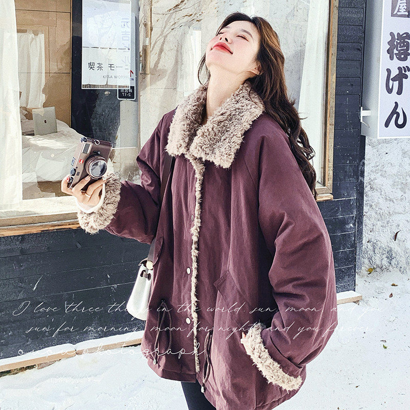 【新款】出货中内胆全部毛毛酱紫红派克C021-3181-P225控338，女装派克服，2C021