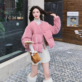 【大货】圆领飘带2色短款90绒羽绒服C021-3195-P285控428，女装羽绒服，2C021