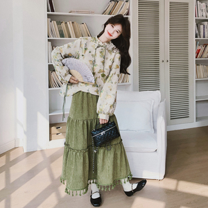 【新款大货】26春新中式蝴蝶上衣+半身裙套装C021-2620-P195控318图片