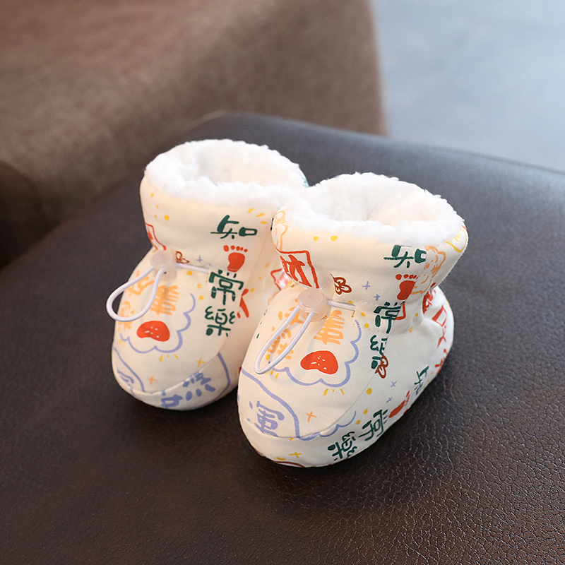 旋风小熊步前鞋冬季中国风加绒厚