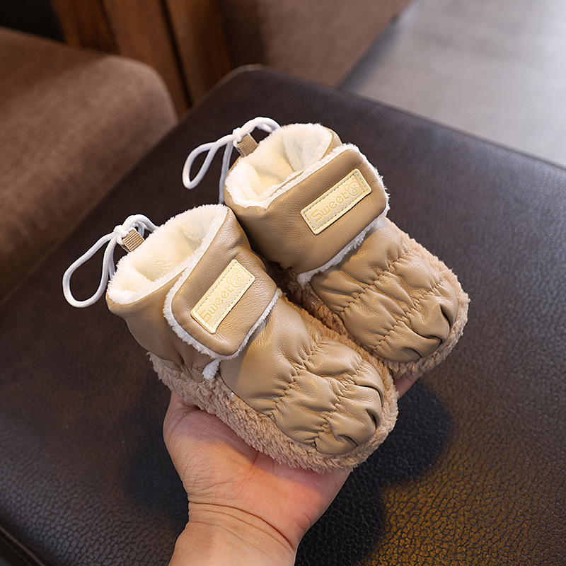 旋风小熊步前鞋冬季软底加绒加厚