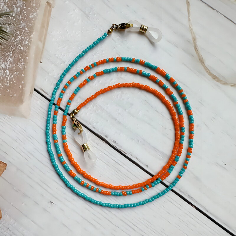 波西米亚风撞色复古眼镜链口罩耳机挂脖绳防丢百搭太阳项佛牌156