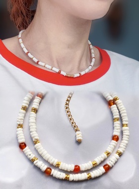 贝母天然小众项链天然贝母