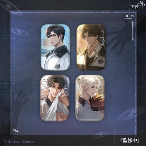 【正版】世界之外夏夜诡叙诗系列吧唧方形Q版徽章周边顾时夜