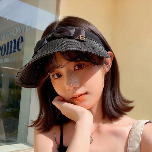 日系防晒帽空顶草帽女夏