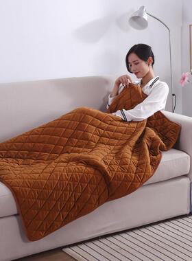 沙发盖毯冬季USB车载电热毯5V盖腿多功能披肩暖身毯加热毯办公室