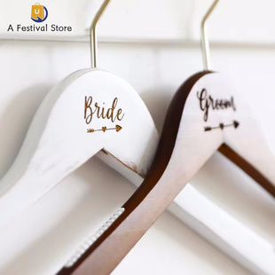 2-pack Wedding Hangers for Bride and Groom Bridal Gift 衣架
