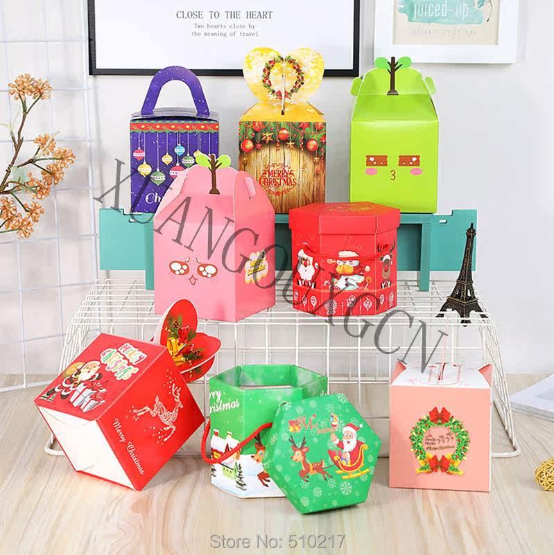 new year candy box paper apple gift box santa claus festival