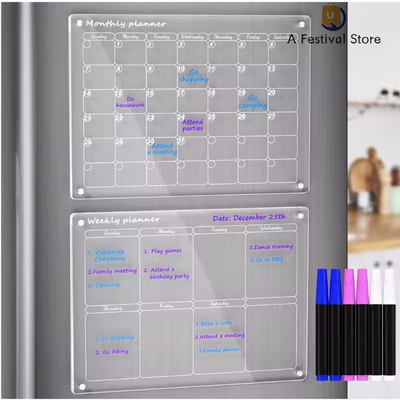 Acrylic Magnetic Calendar Plane Board Weekly Monthly磁性贴