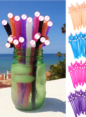 10pcs Bachelorette Party Penis Straws Plastic Novelty Nude D