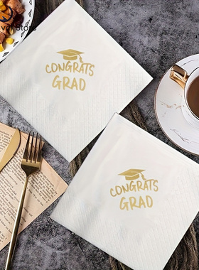 50pcs/pack Graduation CONGRATS GRAD Printing New Napkins