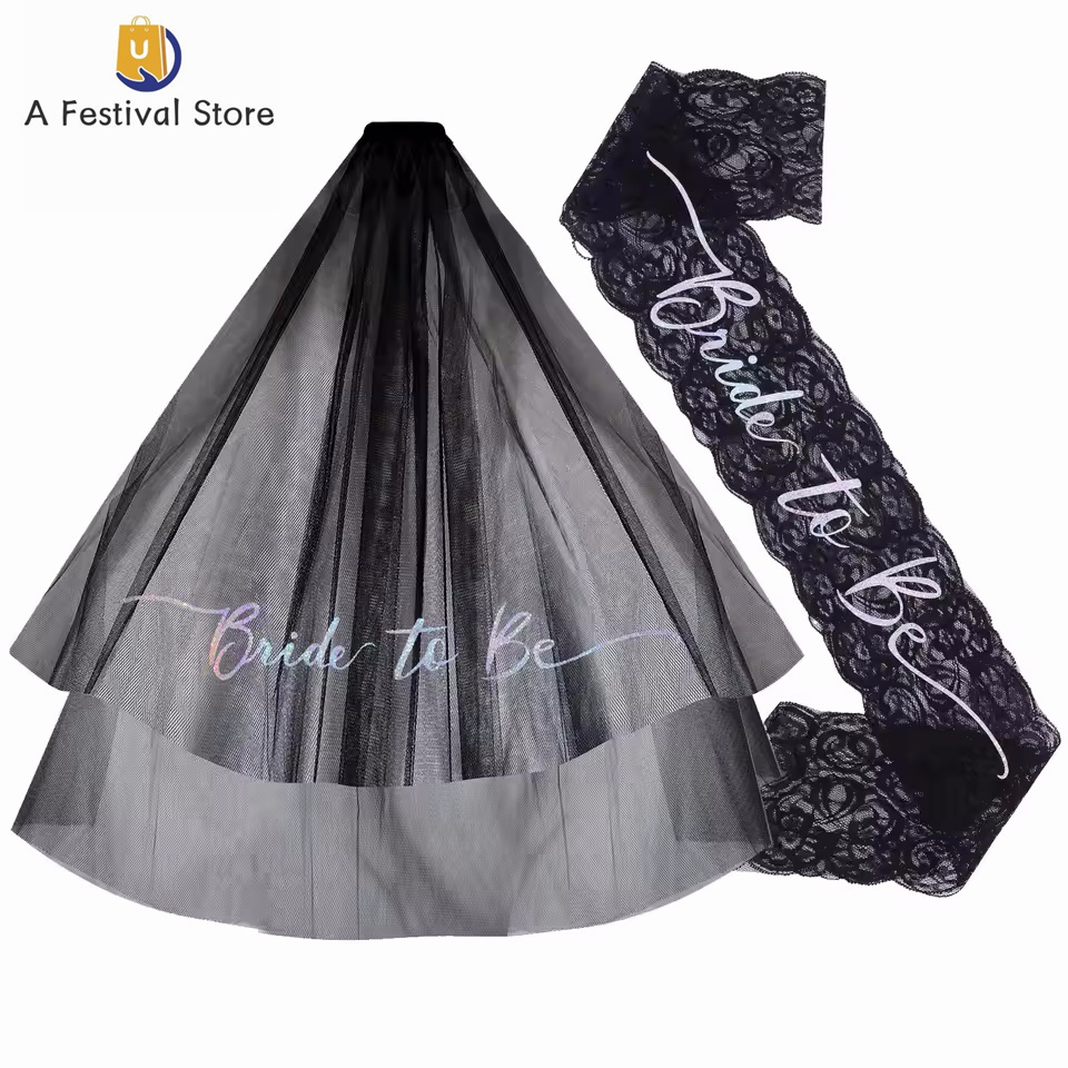 新娘蝴蝶结头纱肩带单身派对