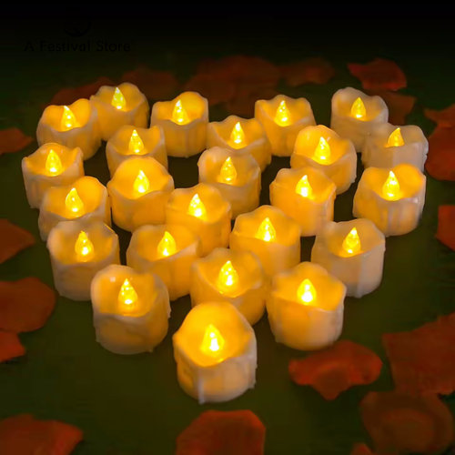 LED暖白光蜡烛派对婚礼装饰