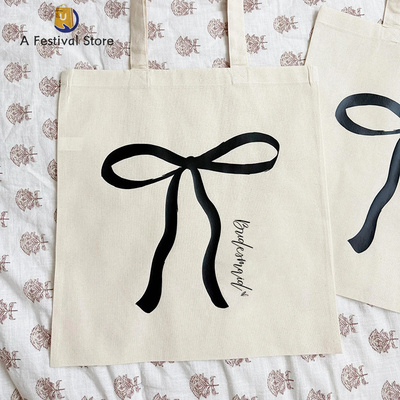 Bow Bridesmaid Tote Bag Wedding Bride To Be Gift Bridal