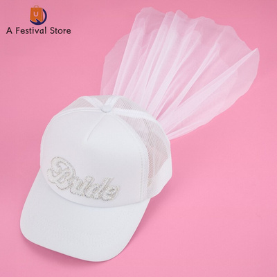 bride棒球帽带头纱新娘单身派对