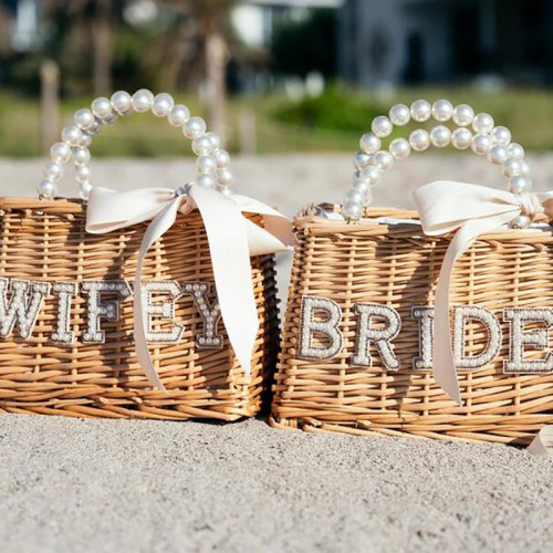 Bride Mrs wifey bag boho rustic beach pool Boat yacht Lake B