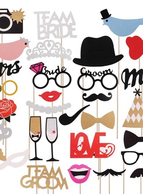 Funny Birthday Photo Booth Props DIY Mr Mrs Wedding Groom