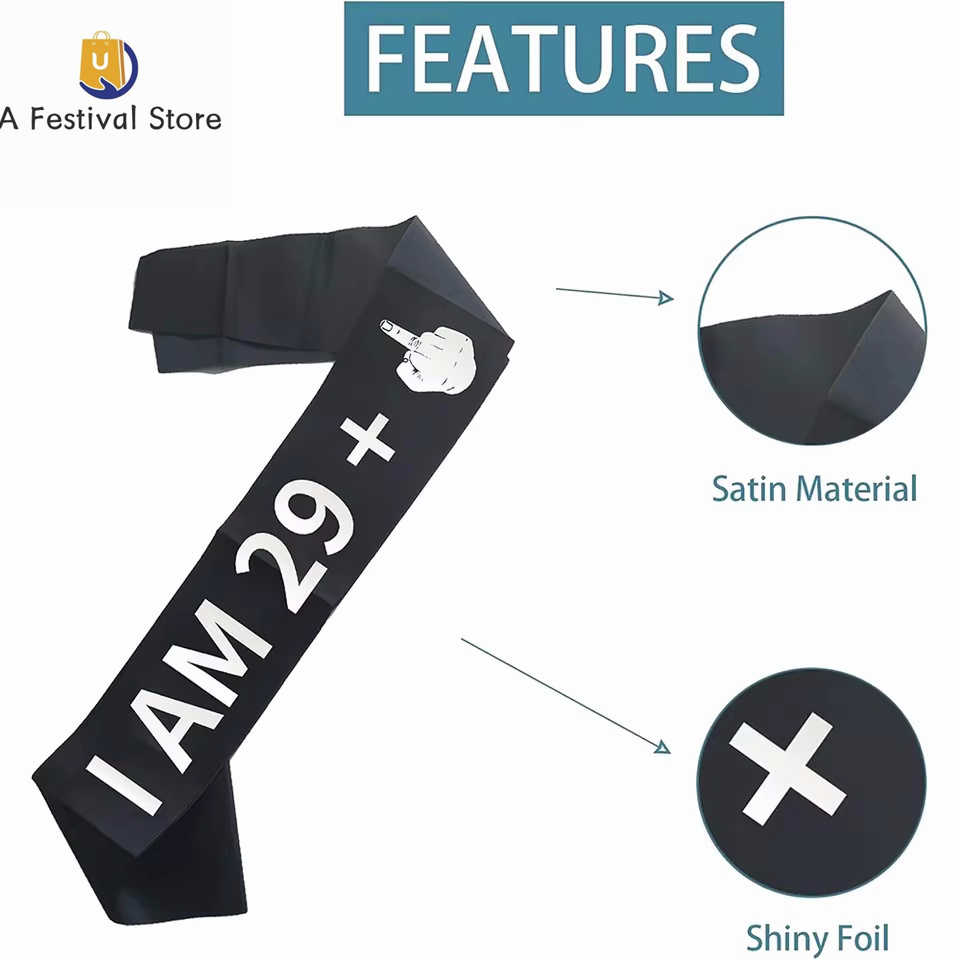 “I AM 29+1” Sash Funny 30th Birthday Sash for Thirty Years