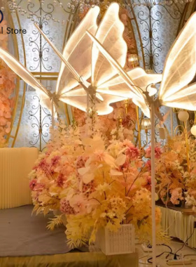 Dreamy Glowing Butterfly Ornaments Floor Wedding Decoration