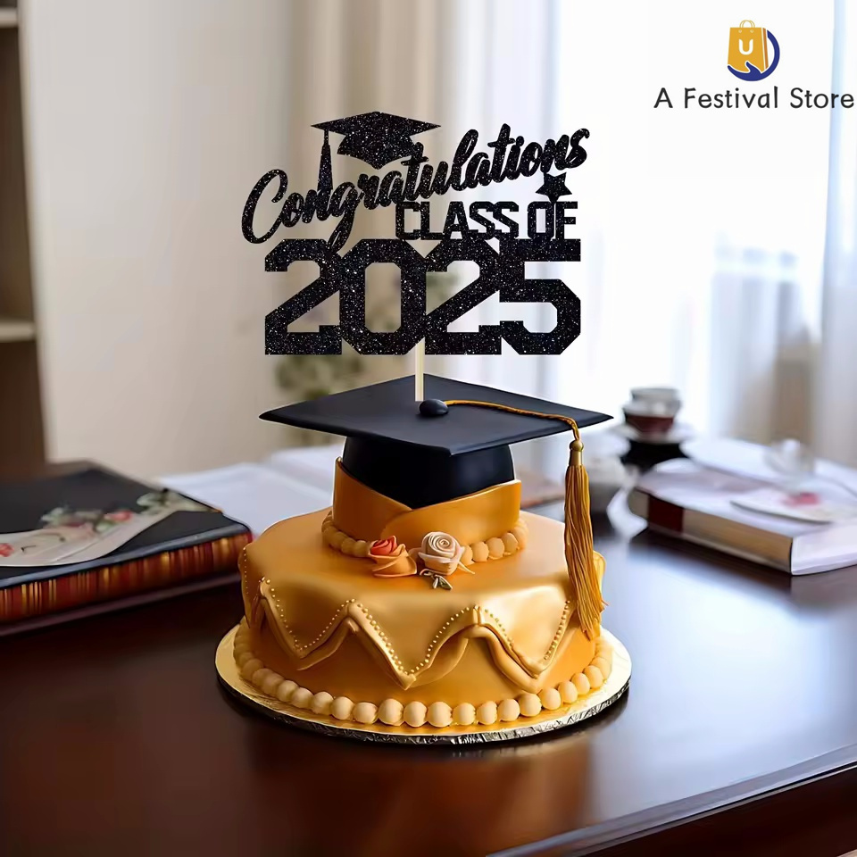 1pc Congratulations Class Cake Topper Graduation Party Cake