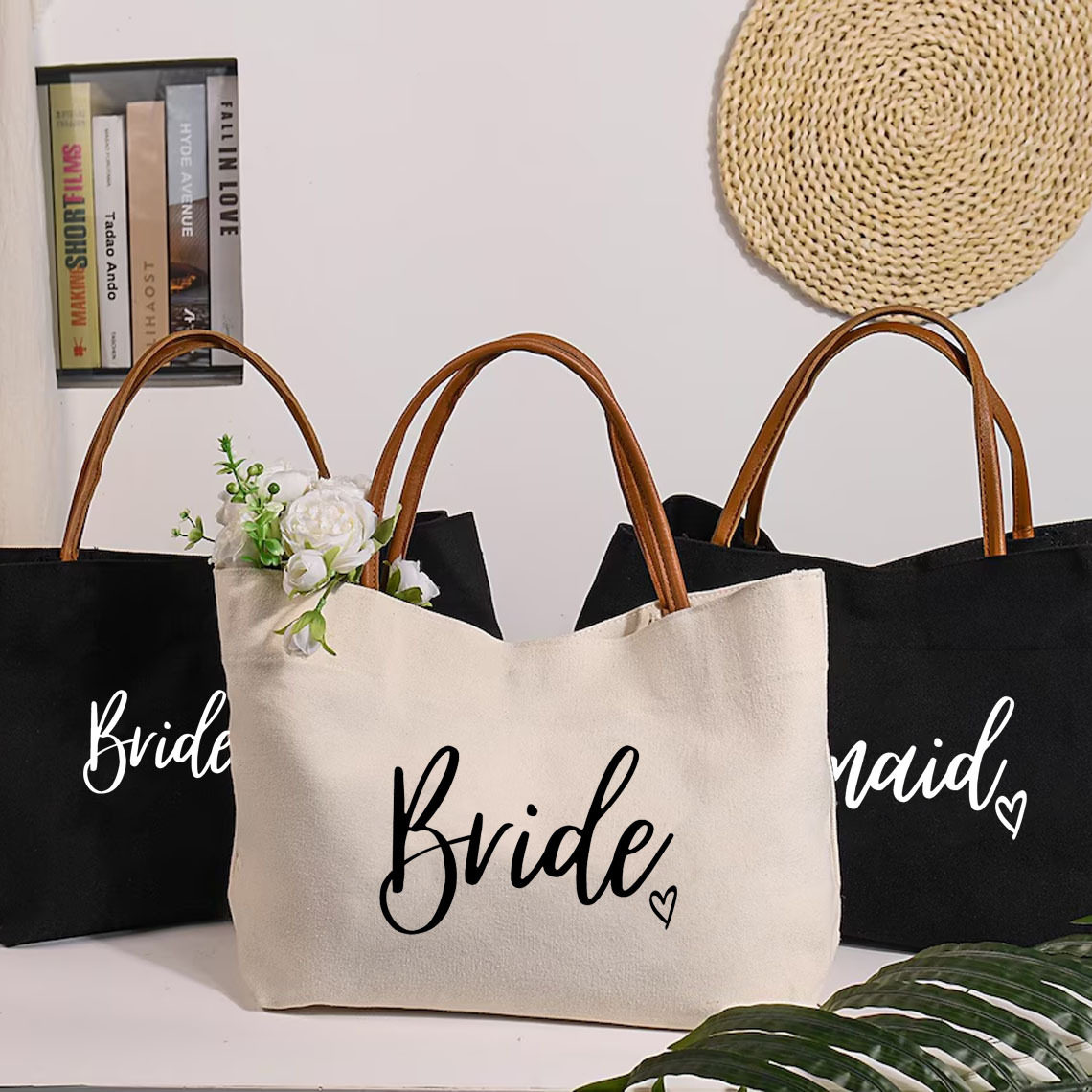 亚马逊速卖通跨境热卖bride新娘爱心皮手提帆布手提袋单身派对