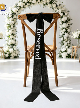 Reserved black wedding chair seating ribbon Bridal Shower