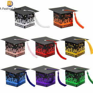 Graduation Cap Candy Boxes with Tassels Doctoral Hat 学士帽
