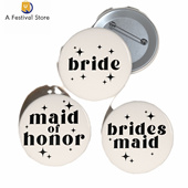 Bride Badges Shower Team Bridal Hen Brooch