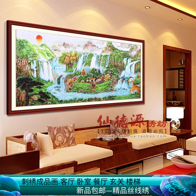 成品聚宝盆苏州手工软裱精品苏绣