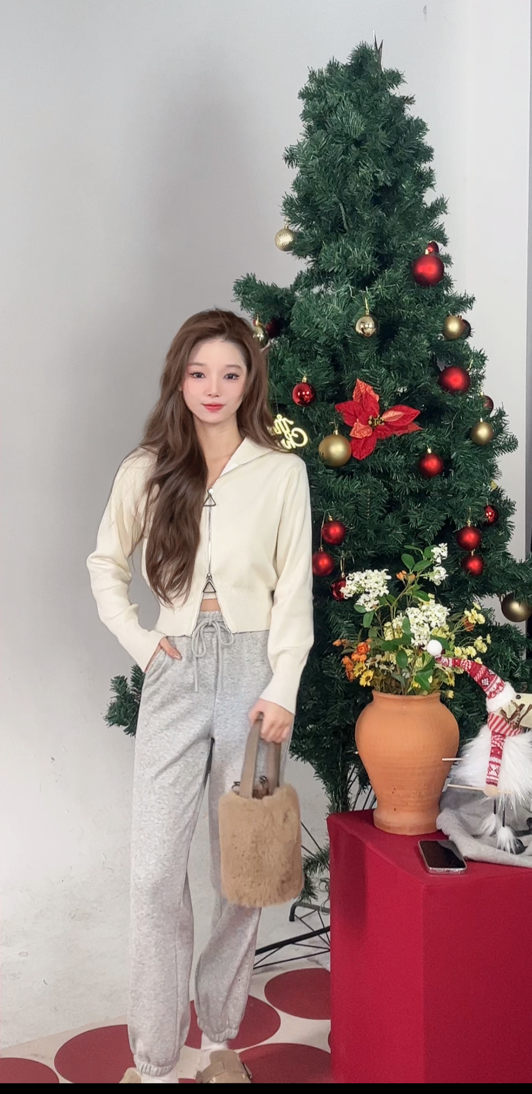 CO&SHENG小个子定制2024秋冬三色休闲裤保暖百搭显瘦加厚休闲风