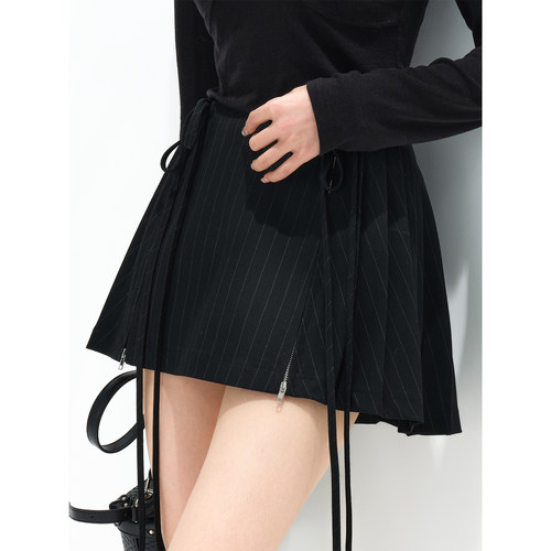 重生小个子显高显瘦条纹裙裤