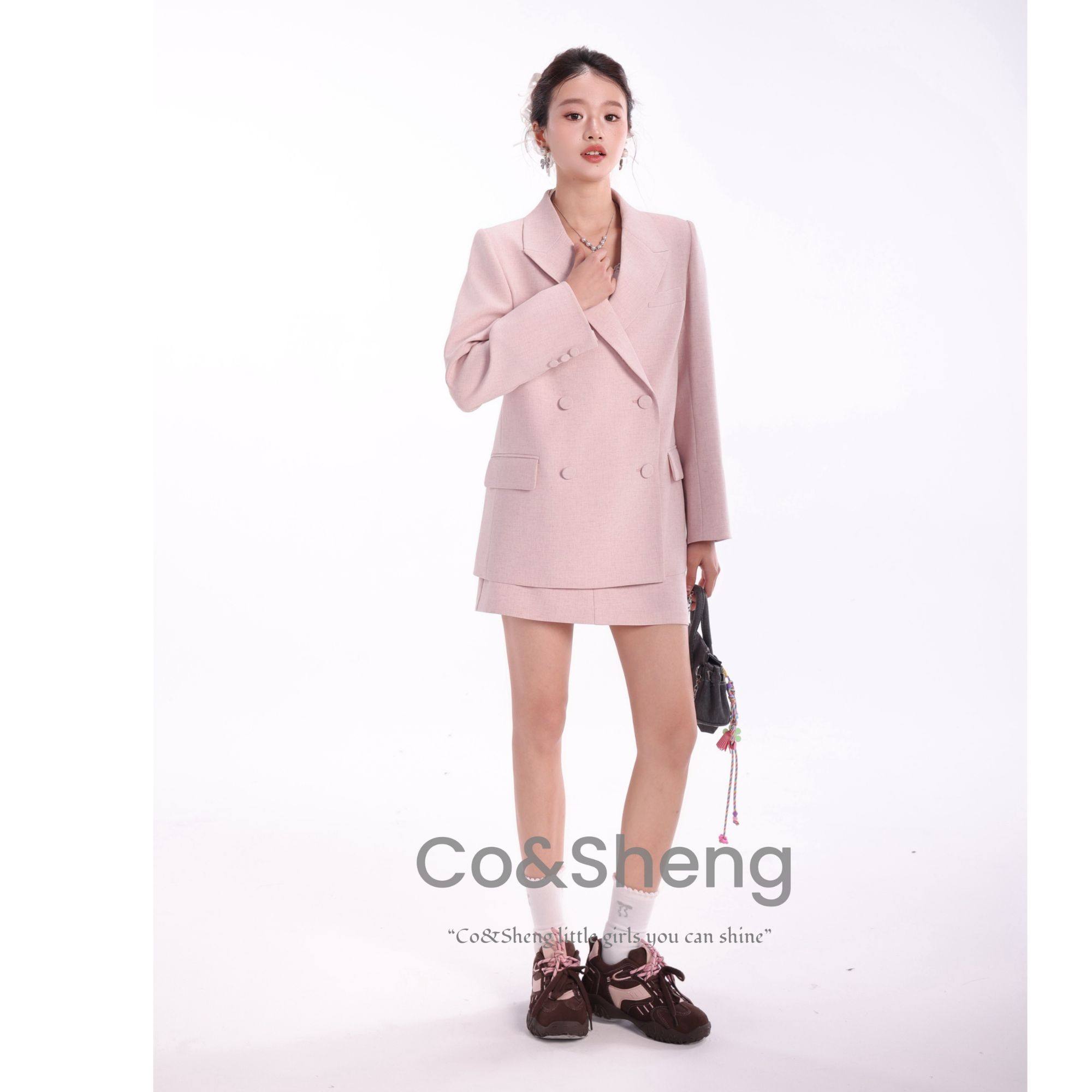 樱墨舞步/ co&sheng小个子春季新款西装短裙套装日常出勤街头职场