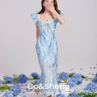 蓝冰苏打/重生小个子定制春夏新款连衣裙欧若风洋气衣服女显瘦