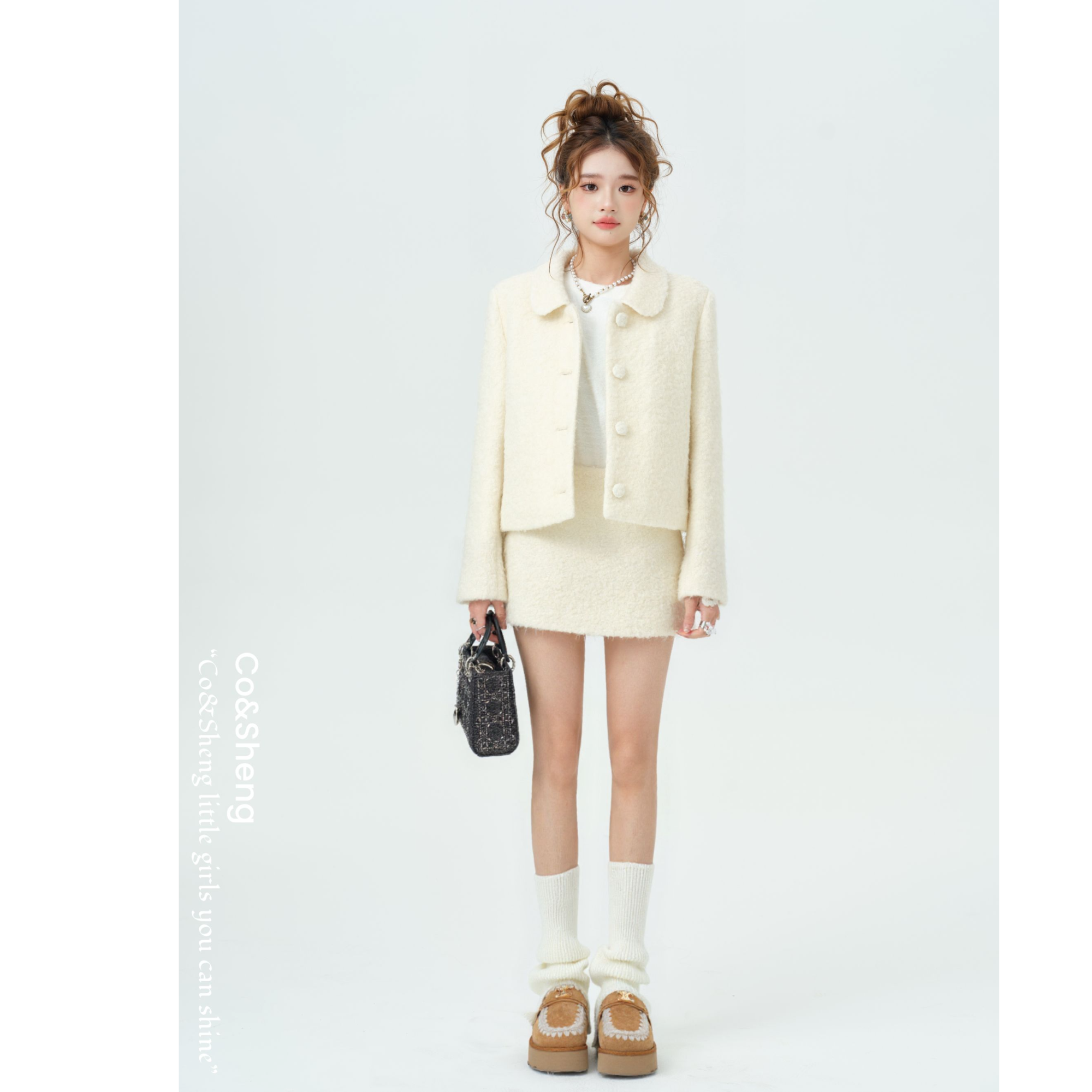 圈迹灵绒/Co&Sheng重生外套半身裙羊毛纯色休闲经典毛呢女款,女装/女士精品,毛呢外套,淘宝优惠券,粉丝福利购,淘宝优惠卷