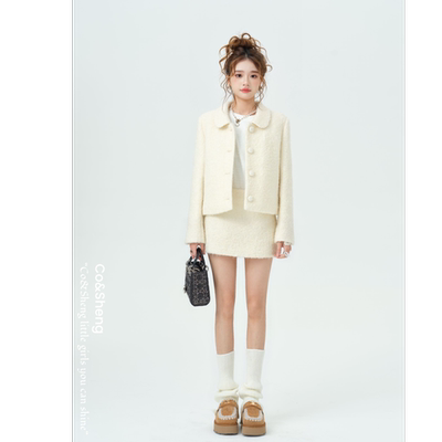 圈迹灵绒/Co&Sheng重生外套半身裙羊毛纯色休闲经典毛呢女款