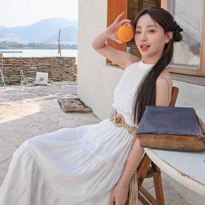 重生挂脖性感收腰显瘦高腰连衣裙