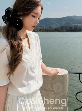 朵白/重生小个子衬衣白色短款衬衫女气质显瘦洋气衣服女欧若风
