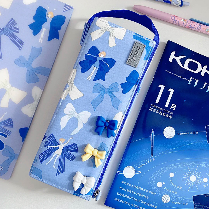 国誉加藤木蝴蝶结系列笔袋大容量