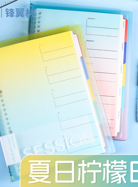 【新色夏日柠檬】日本maruman满乐文活页本session淡彩活页本分类加厚大容量B5笔记本可拆卸本子B7外壳
