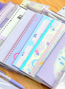 日本KOKUYO国誉紫色系套装女孩文具套装高颜值学生实用学习奖品笔袋装订本送同学开学大礼包新年礼物国誉礼盒