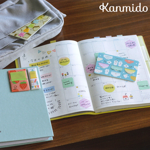 日本kanmido甘美堂手帐便签可书写迷你便签条便利贴高颜值学生用有粘性mizutama限定可爱卡通少女标签索引贴